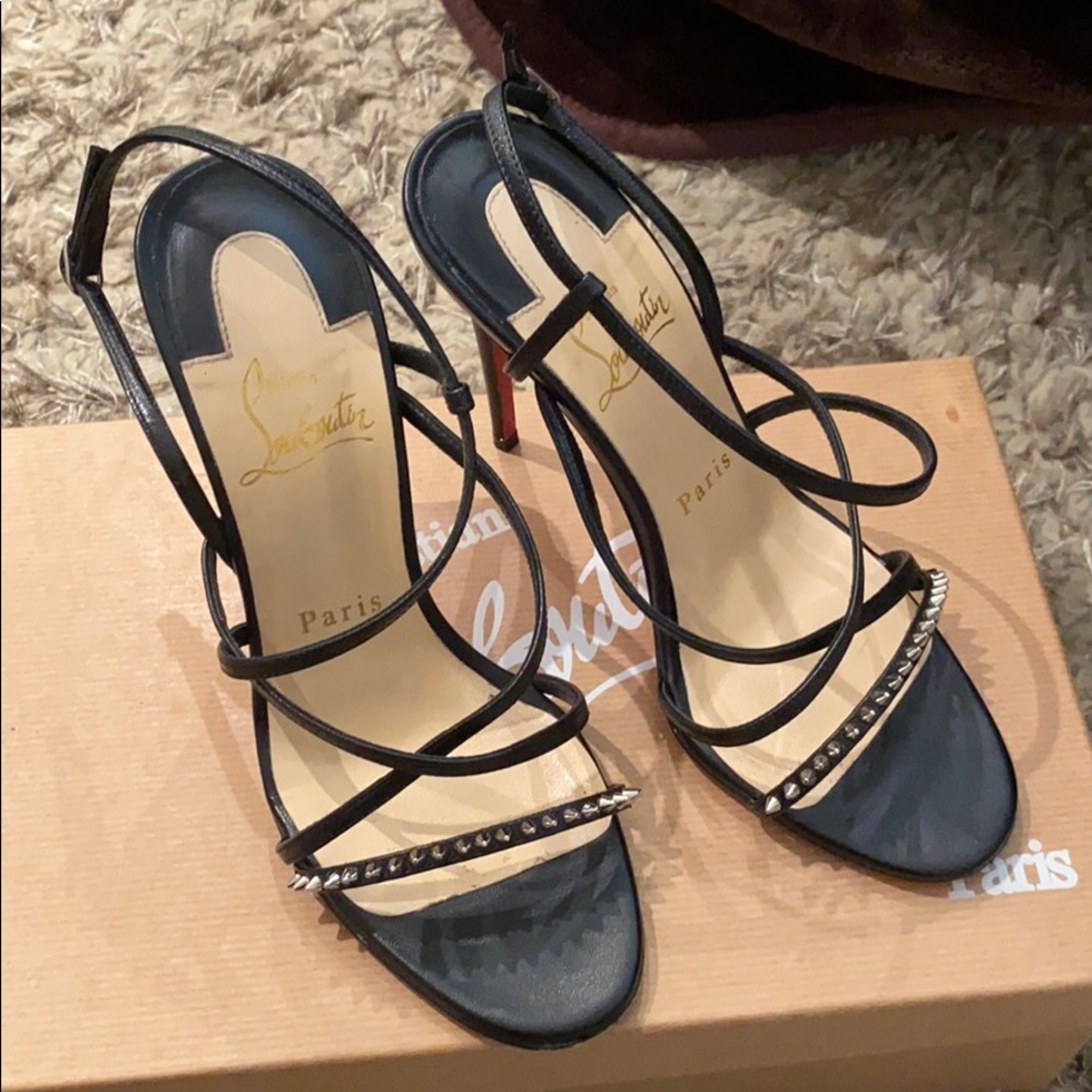 Christian louboutin black leather Sandals